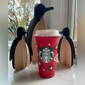 Starbucks 16oz Reusable Holiday Cup with Lid Perfect Unused Condition